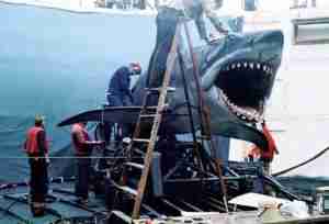 JAWS 1975 Film Marthas Vinyard 1974 filming shark prop