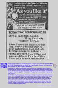 The Queensland Theatre Company presents As You Like It (1981)
