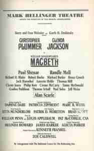 Macbeth Toronto Press NY Playbill
