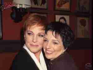 VictorVictoria Broadway Julie Andrews hugs Liza Minnelli at Sardis