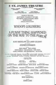 A Funny Thing Happened On The Way To The Forum 1996 Broadway playbill whoopie credits