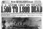 RMS Titanic Newspaper Front Page Fold New York American