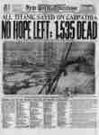 RMS Titanic Newspaper Front Page New York American
