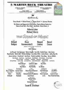 Sound of Music 1998 Broadway Program Billing page