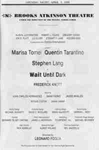 Wait Until Dark 1998 Broadway playbill credits