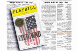 CIVIL WAR 1999 Broadway playbill credits