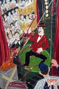 DAMN YANKEES Broadway Tour painting Jerry Lewis gift