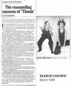 THWAK 1999 Off Broadway Minetta Lane Review Daily News