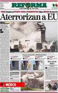 WTC 911 newspaper headline Mexico Reforma