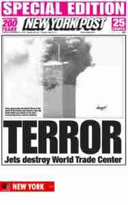 WTC 911 newspaper headline NY Post