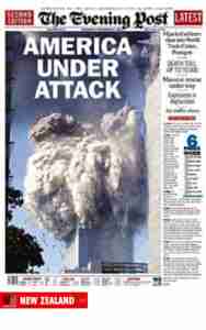 WTC 911 newspaper headline NZ Evening Post