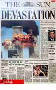 WTC 911 newspaper headline USA Baltimore Sun