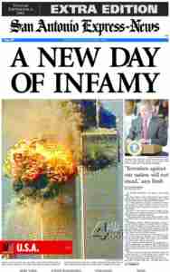 WTC 911 newspaper headline USA San Antonio Express News