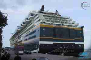 CRUISES 2002 Celebrity Cruises ship at port