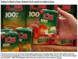 China Fake Drinks China Fruit Juice with Rotton Fruit