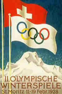 1928 Olympic Poster St Moritz Switzerland Winter
