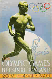 1940 Olympic Poster Helsinki cancelled