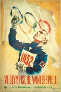 1952 Olympic Poster Oslo Norway Winter