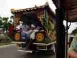 Cambodia Countryside Overloaded ornate bus
