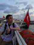 Turkey Istanbul Bospheros Lee on boat