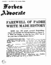 Padre White Farewell Announcement Forbes Advocate