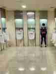 Bali Indonesia Denpassar Airport Shocann peeing in WC
