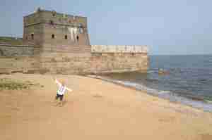 Shan Hai Guan Great Wall of China Dragons Head 2012 for DJ Birthday with DJ on beach