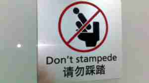 Chinglish dont stampede on toilet