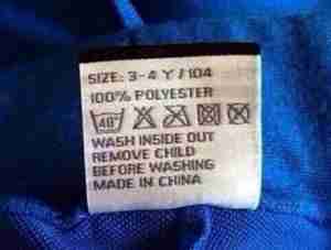 Funny China Label Wash Without Child