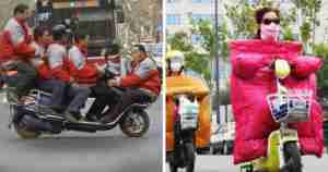 Funny China Motorbike Overload and Bike Blankets