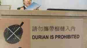 Funny China Sign Durian is Prohibited Very important