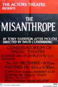 Misanthrope 1976 Brisbane Actors Company Poster