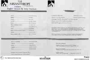 Misanthrope 1976 Brisbane Actors Company Program Credits