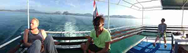 Krabi 2013 DJ Jones and Lee on boat