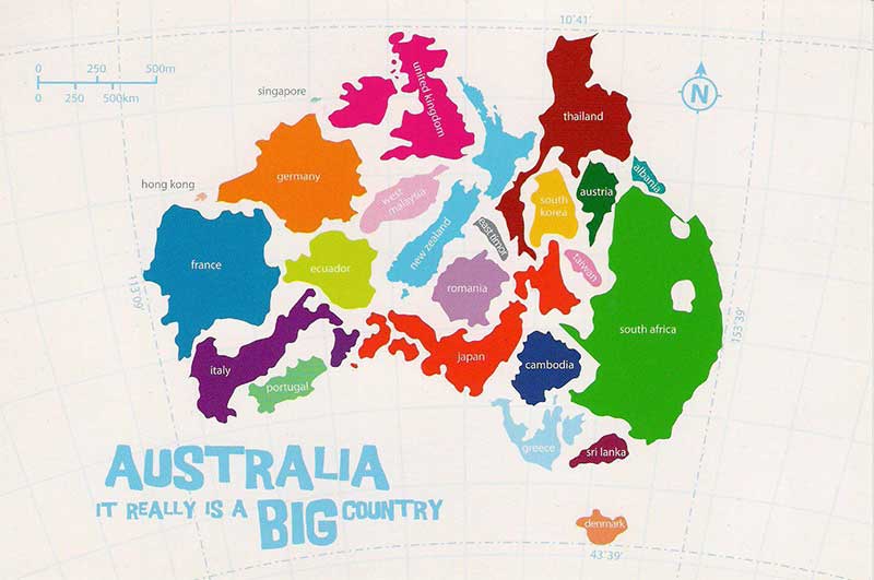 Australia Map of World Countries inside
