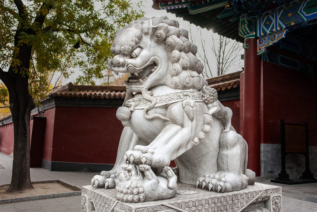 Beijing Jingshan Park Lion Statue