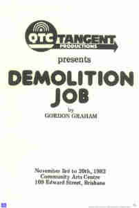 Demolition Job (QTC Brisbane) [Poster]