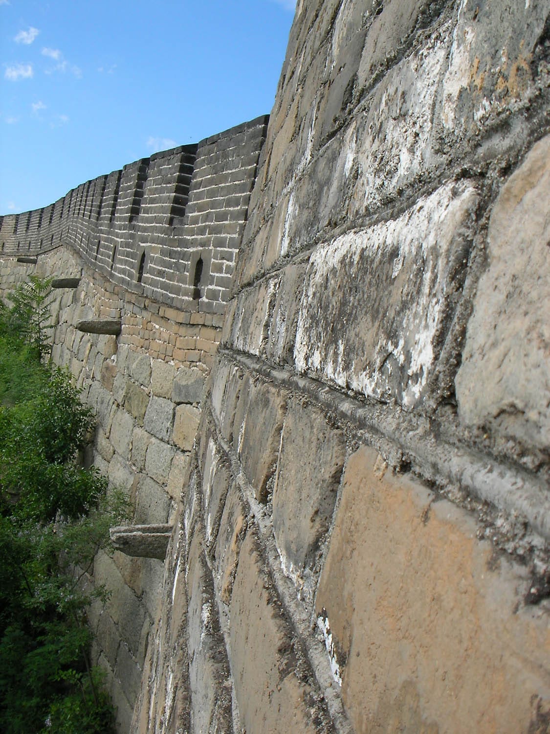 Great Wall at Mutianyu stonework close up
