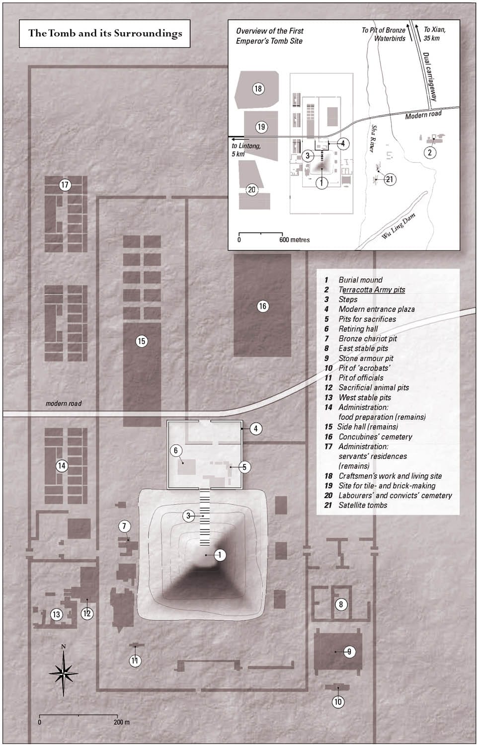 Map Qin Tomb Surroundings