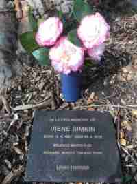Irene Simkin Memorial Plaque