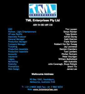 TML Enterprises credits