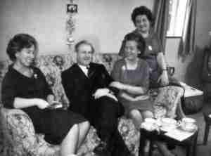Elaine Ironmonger (left) -- Toby's Godmother, with Toby's father, Max, and mother, Irene (far right)